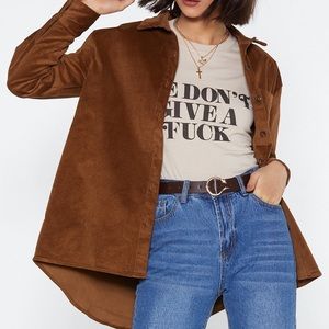 Nasty Gal corduroy long sleeve shirt